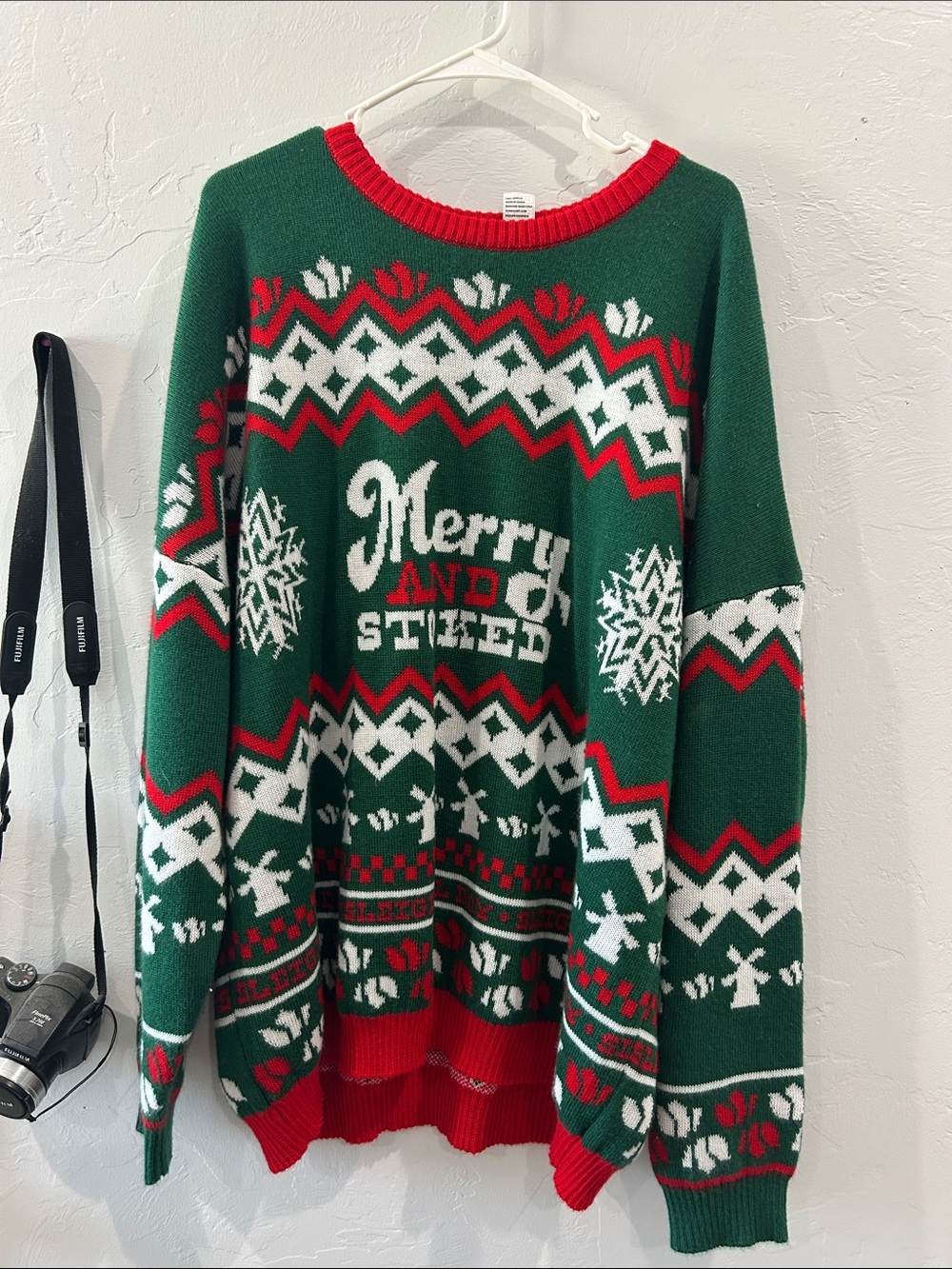 Dutch Bros Green, Red & White 'Merry & Stoked' Holiday Knit Sweater